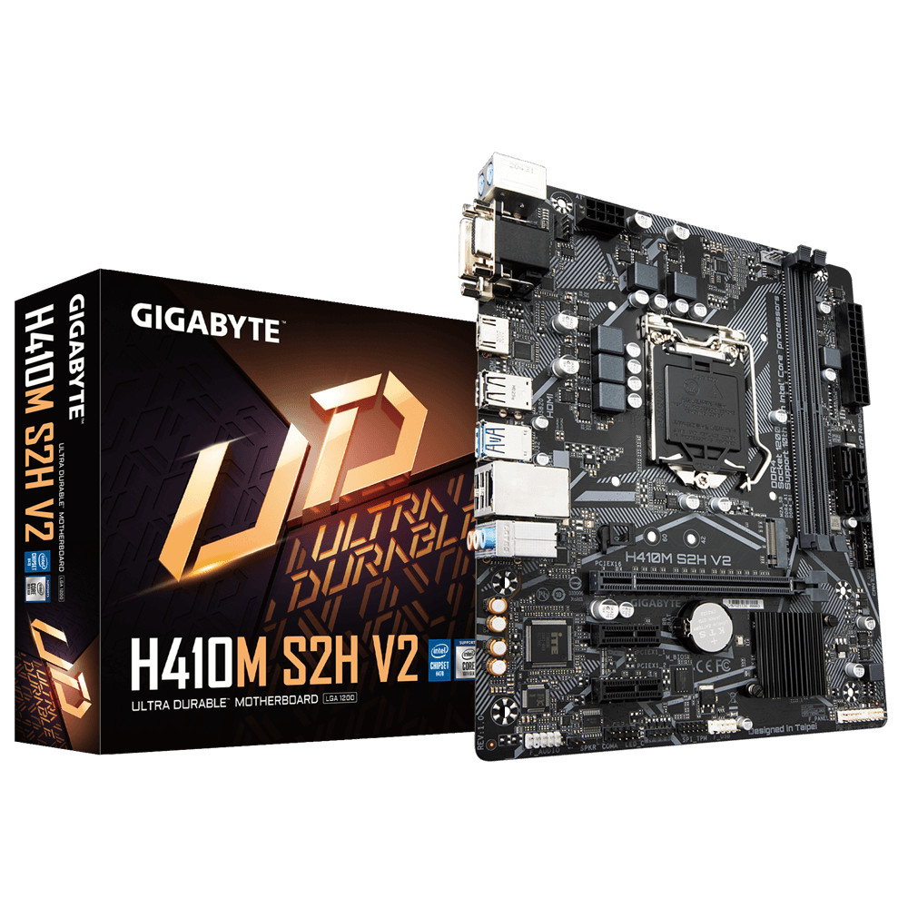 Gigabyte H410M S2H V2 Motherboard CPU socket LGA1200 Intel DDR4 HDMI DVI VGA