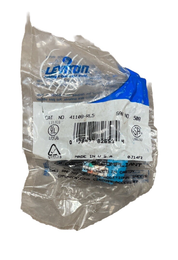 🔥1 Unit ~ Leviton 41108-RL5 Cat 5 QuickPort Jack Blue RJ45 Snap-In 🔥