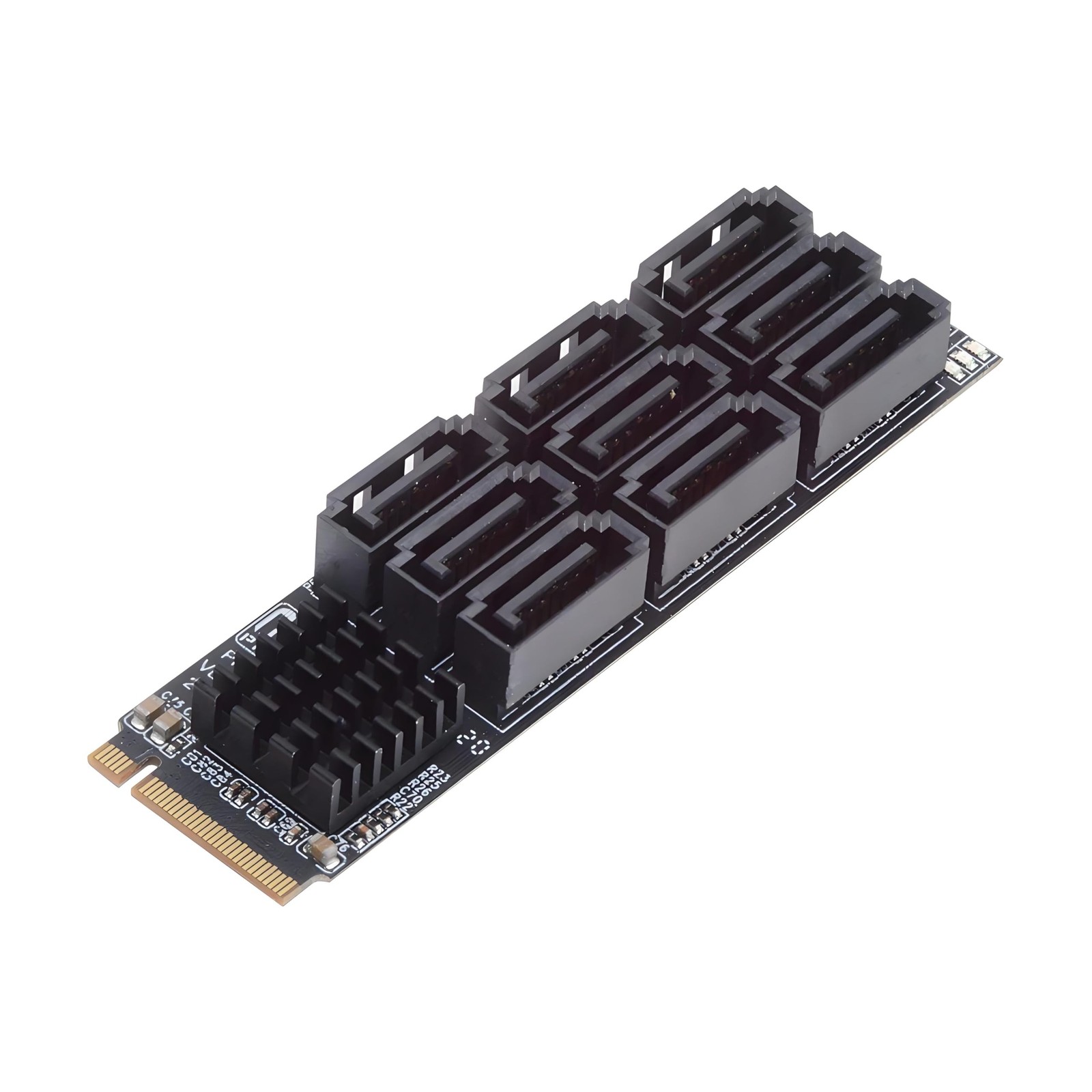 NFHK NGFF NVME M-Key PCI Express M.2 to 9 Ports SATA 3.0 6Gbps Adapter Conver...
