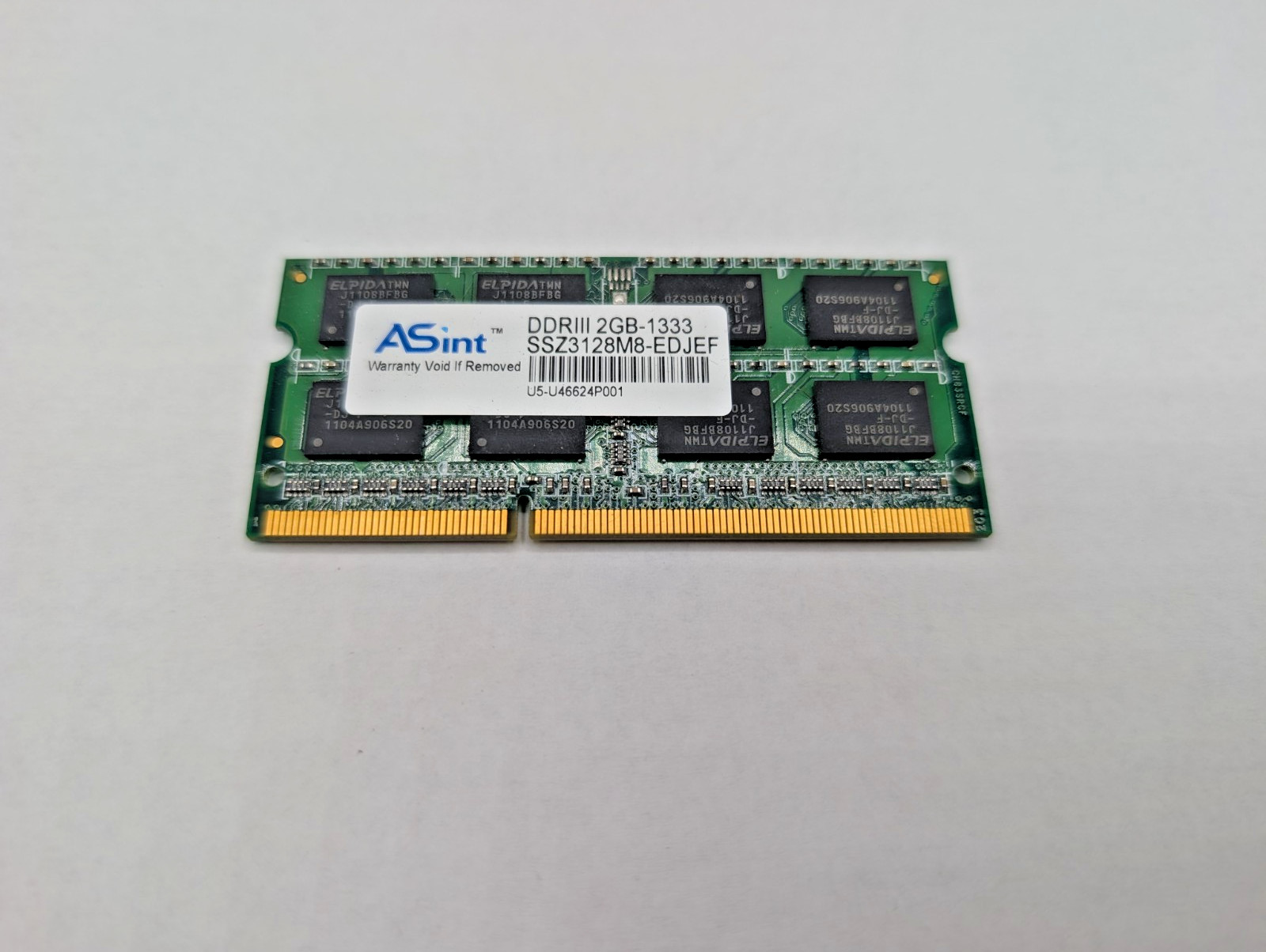 ASint 2GB DDR3 PC3-10600S 1333MHz 204-Pin SO-DIMM Laptop Memory RAM Tested