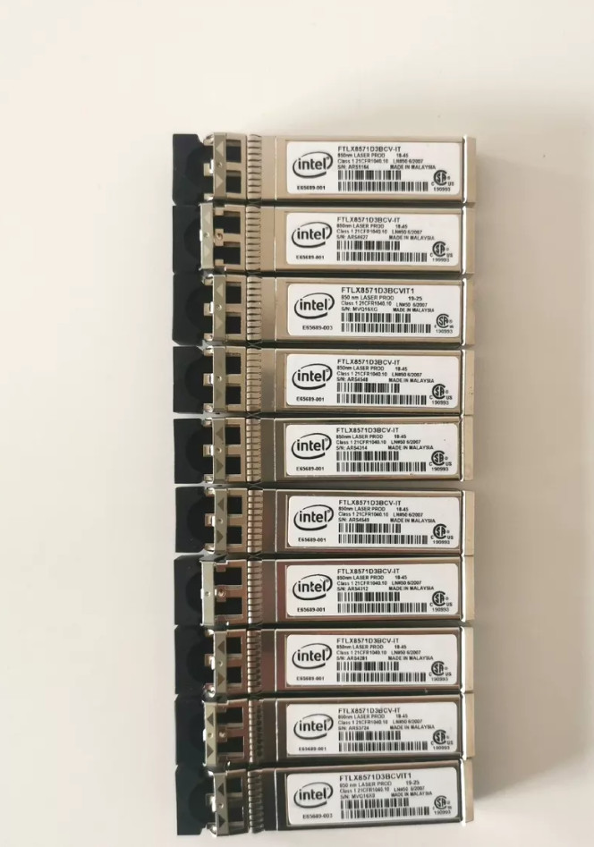 Used 10PCS Intel FTLX8571D3BCV-IT E10GSFPSR E65689-001 Ethernet SFP SR X520-DA2