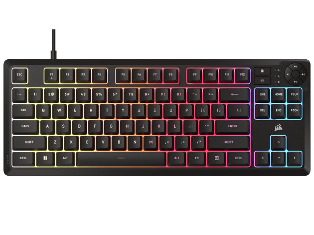 Corsair K55 Core TKL RGB Gaming Keyboard CH-9216065-NA, Tenkeyless Quiet Membran