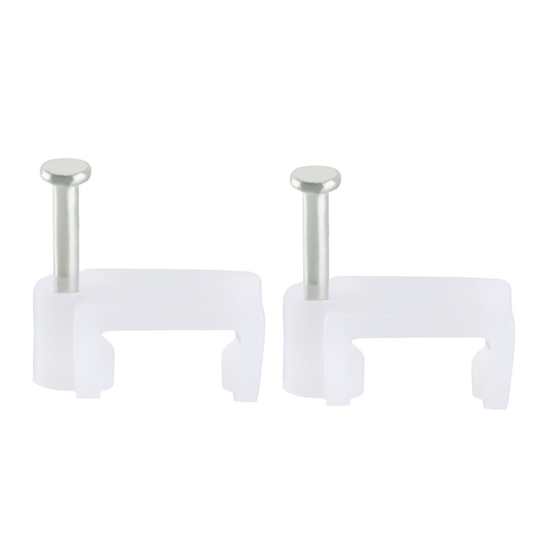 200 Pcs Flat Cable Clip Nail Coaxial Tacks Wire Clips 10mm White