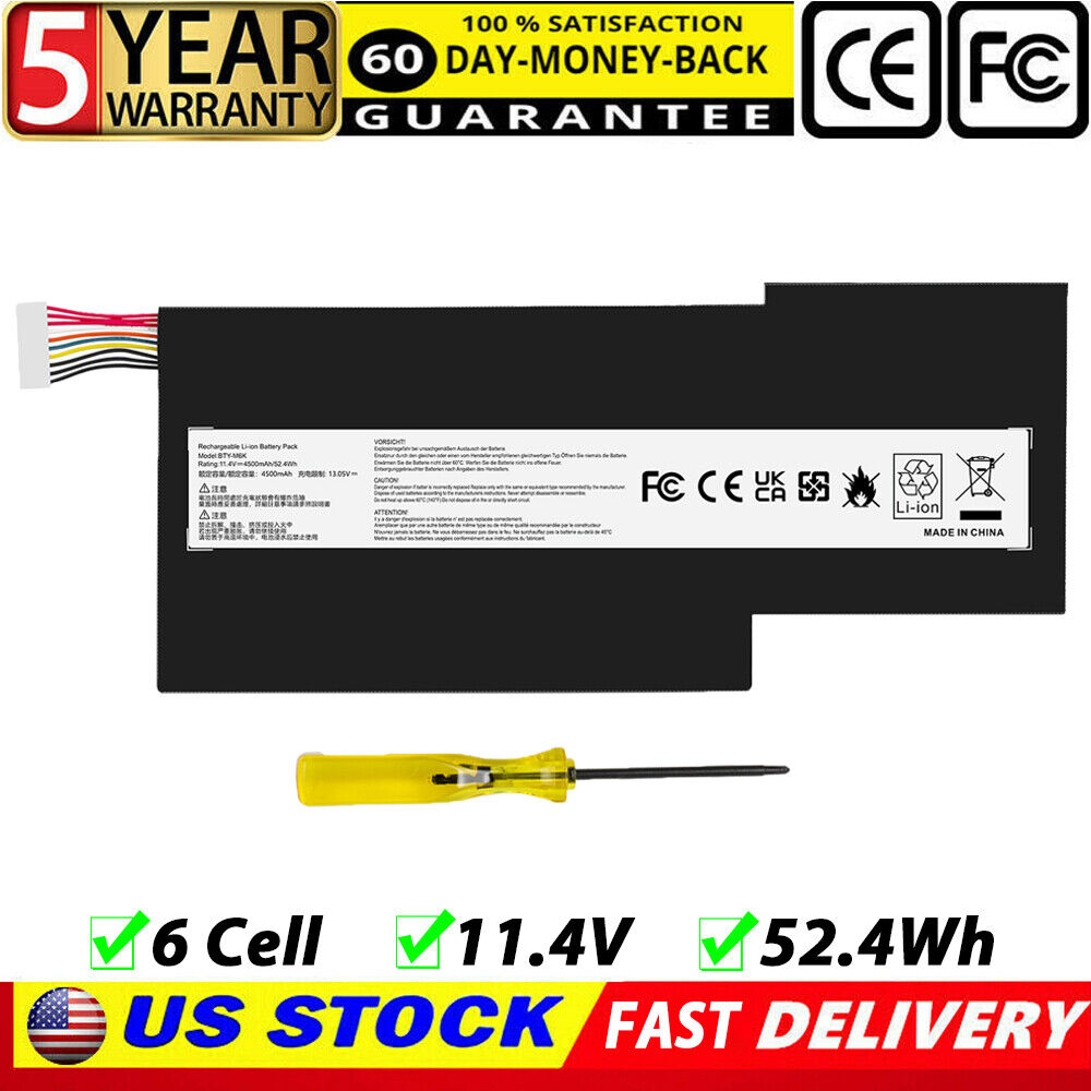 ✅BTY-M6K Battery For MSI GF63 Thin 8RD 8RC 9SC GF75 Thin 3RD 8RC 8RD 9SC 52.4Wh