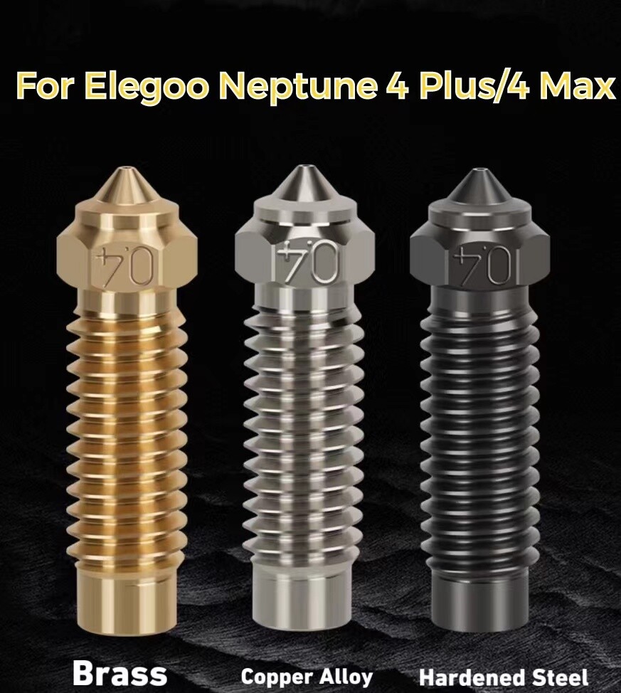 Nozzles Brass/Copper Alloy/Hardened Steel For Elegoo Neptune 4 Plus/4 Max 3D