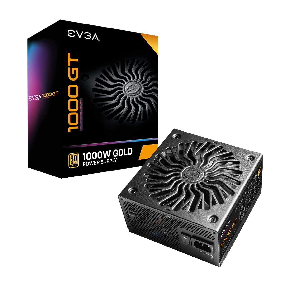 EVGA 1000 GT, 80 Plus Gold 1000W, Fully Modular, Eco Mode with FDB Fan
