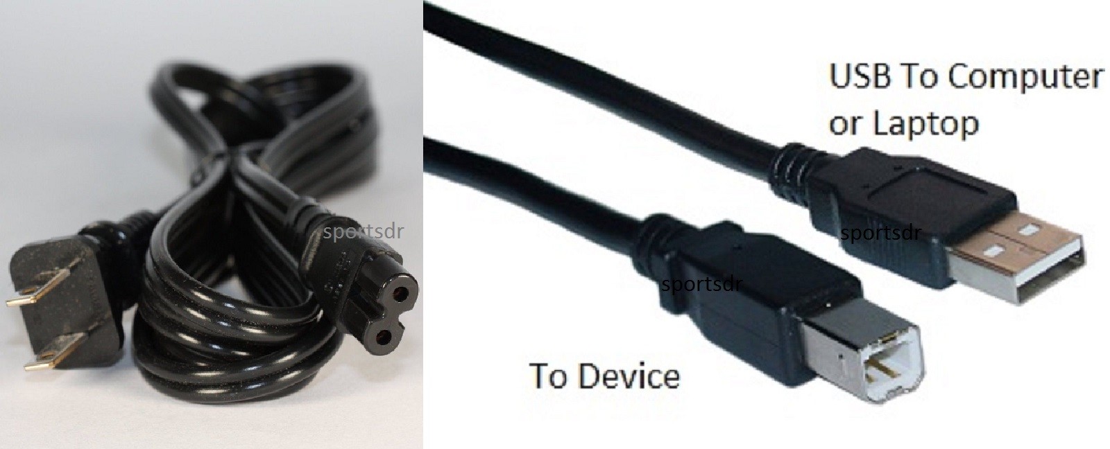 USB Cable Power Cord for Canon Pixma iP2820 iP1800 iP3500 iP5000 iP6000D Printer