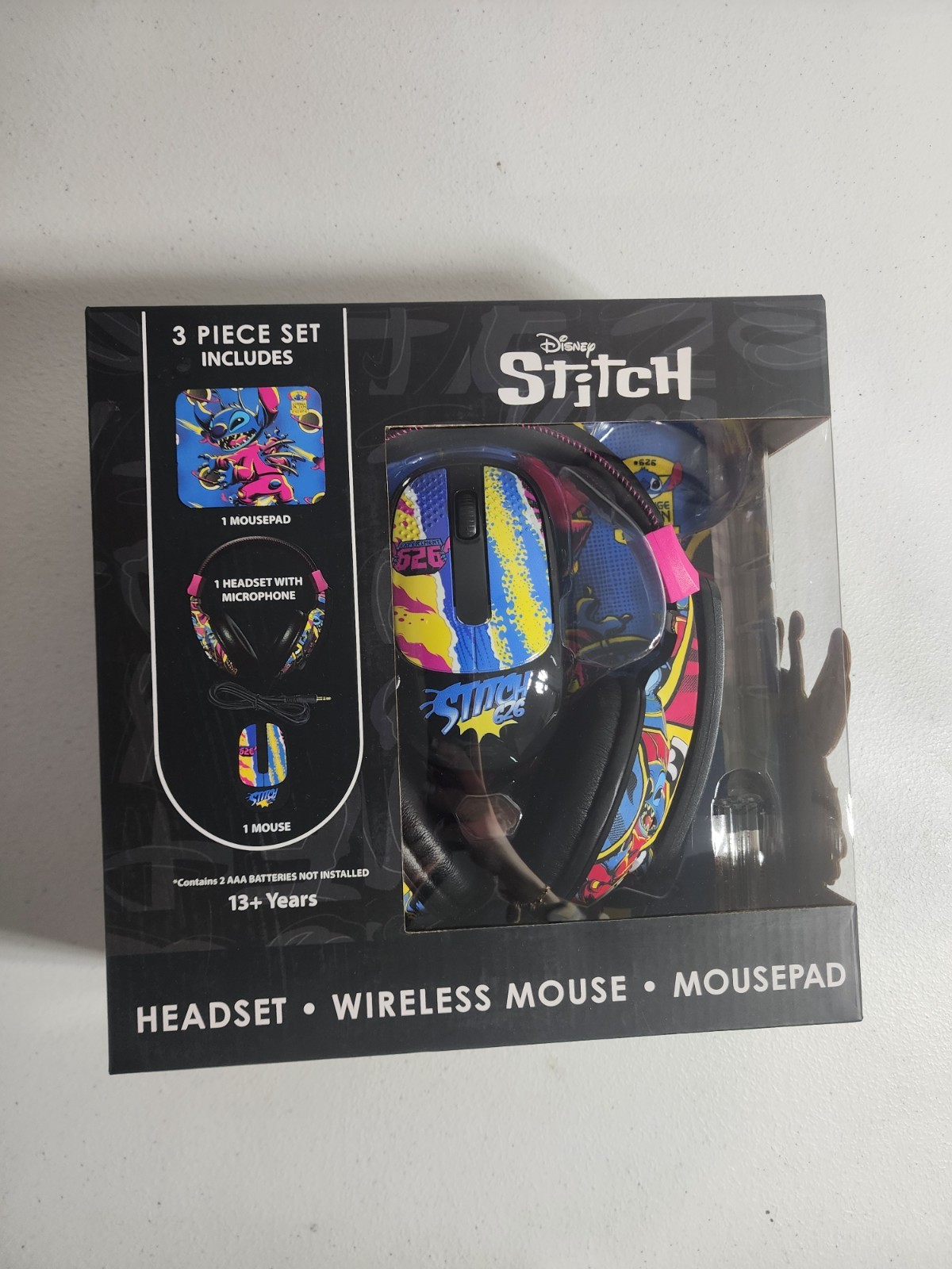 NEW DISNEY LILO & STITCH Headset / Wireless Mouse / Mousepad- NIB