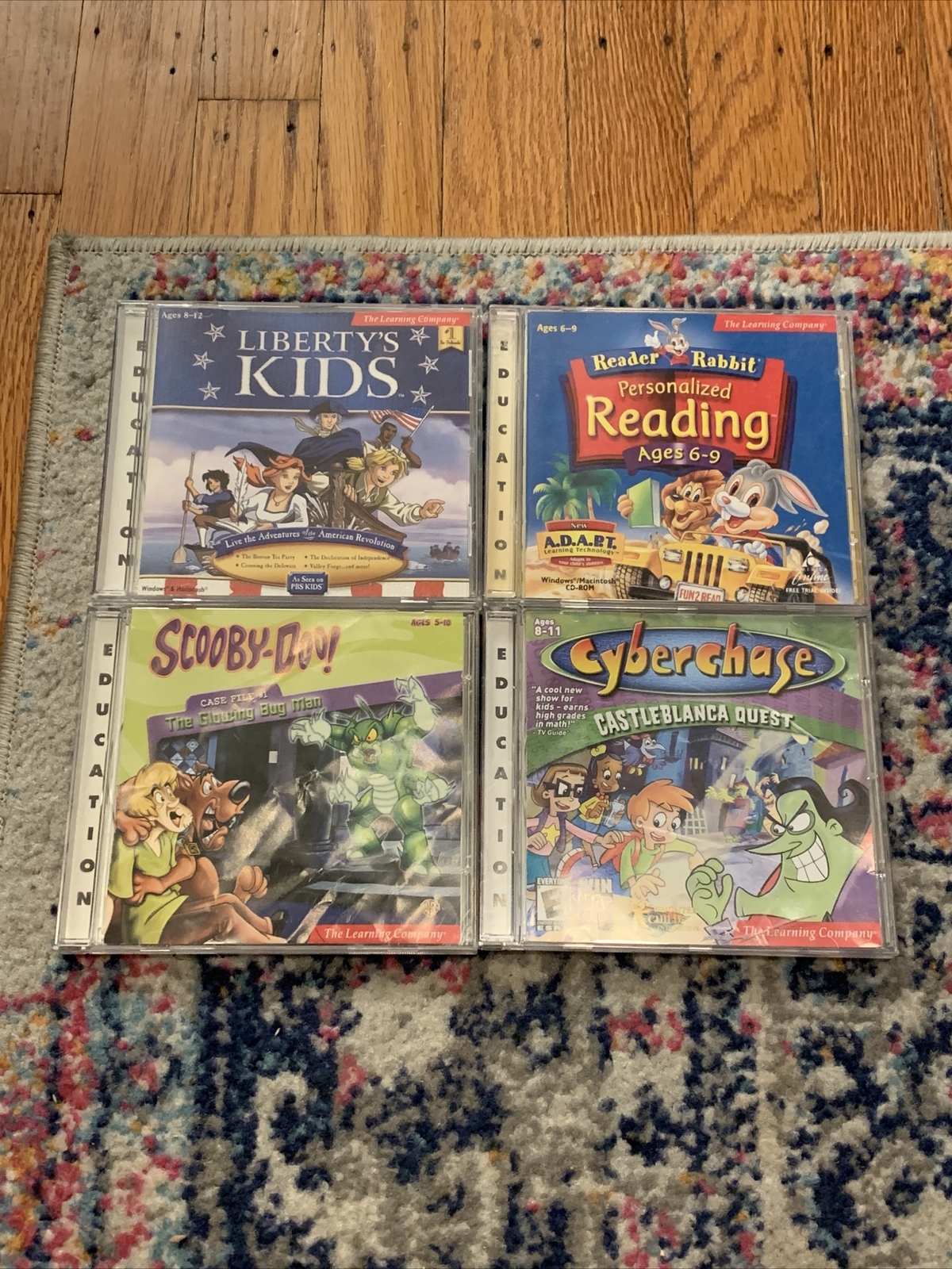 Lot of 4 The Learning Company Reader Rabbit Cyber chase Scooby Doo Liberty Kids