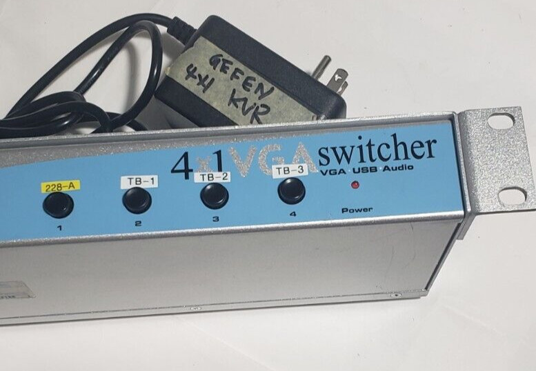 GEFEN Extendit 4X1 VGA over DVI-I plus USB Type A B Switcher WITH POWER SUPPLY