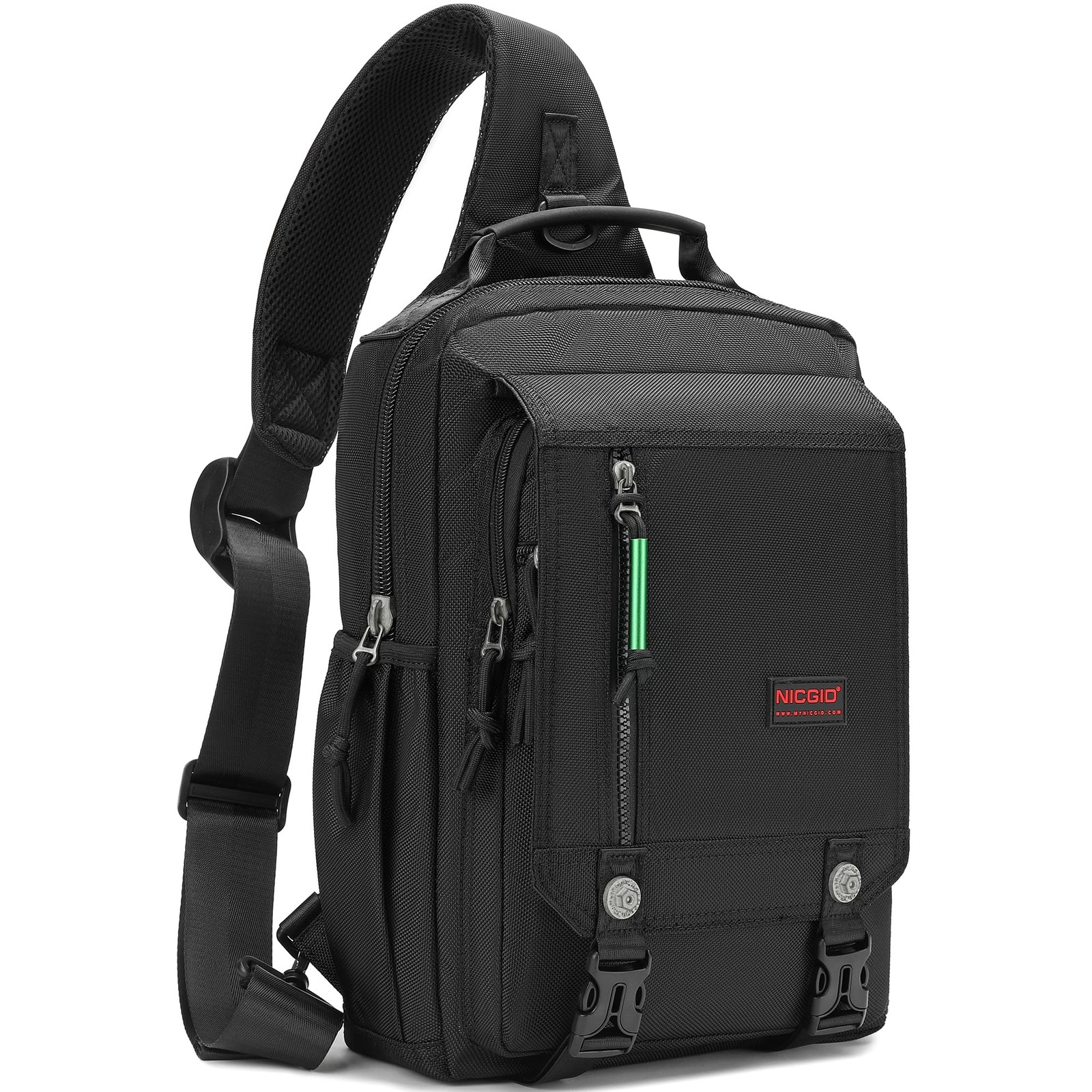 NICGID Sling Bags Chest Shoulder Backpacks, Laptop Backpack 14.1 inch, Black