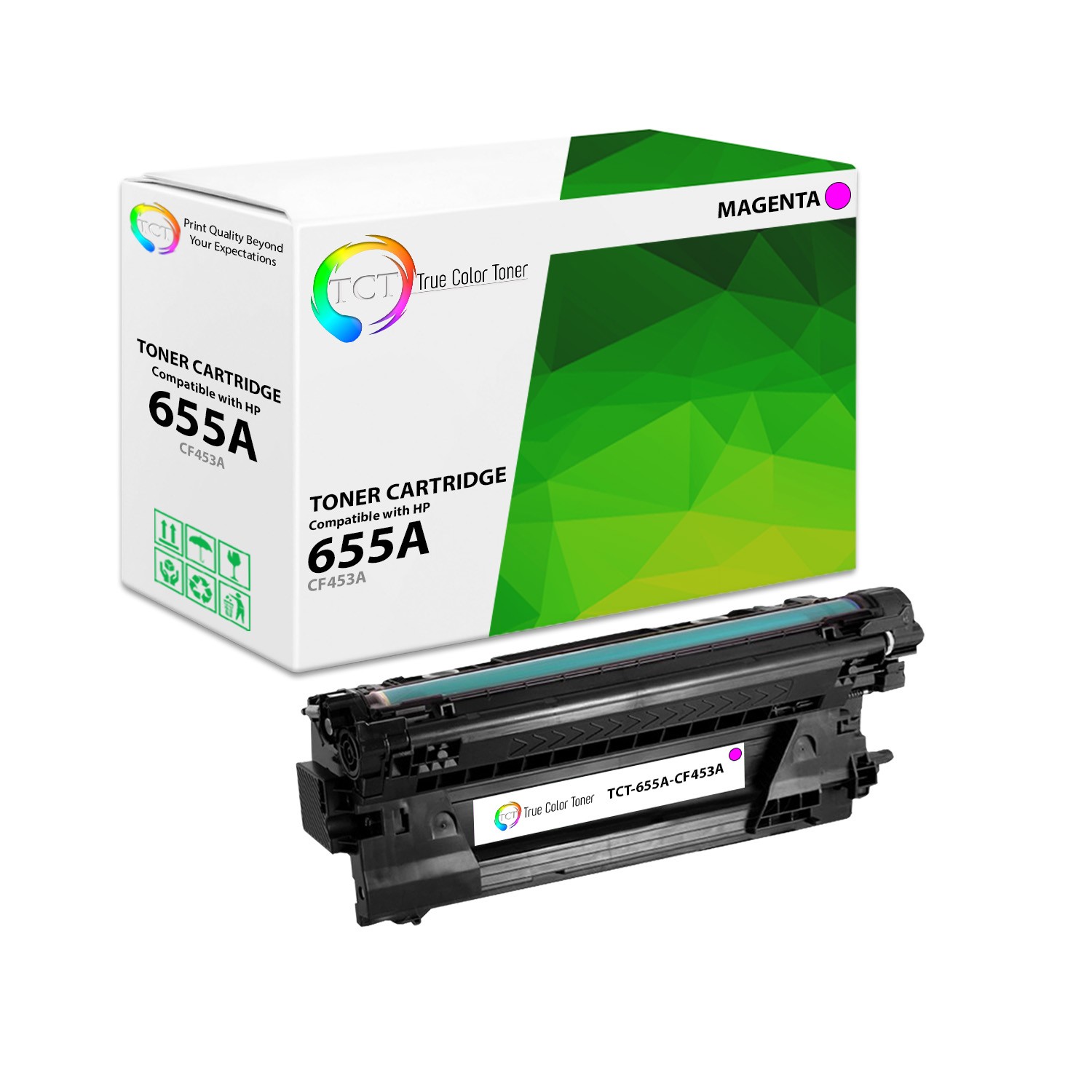 TCT Premium 655A For HP CF453A Magenta LaserJet M652 M653 M681 Compatible Toner