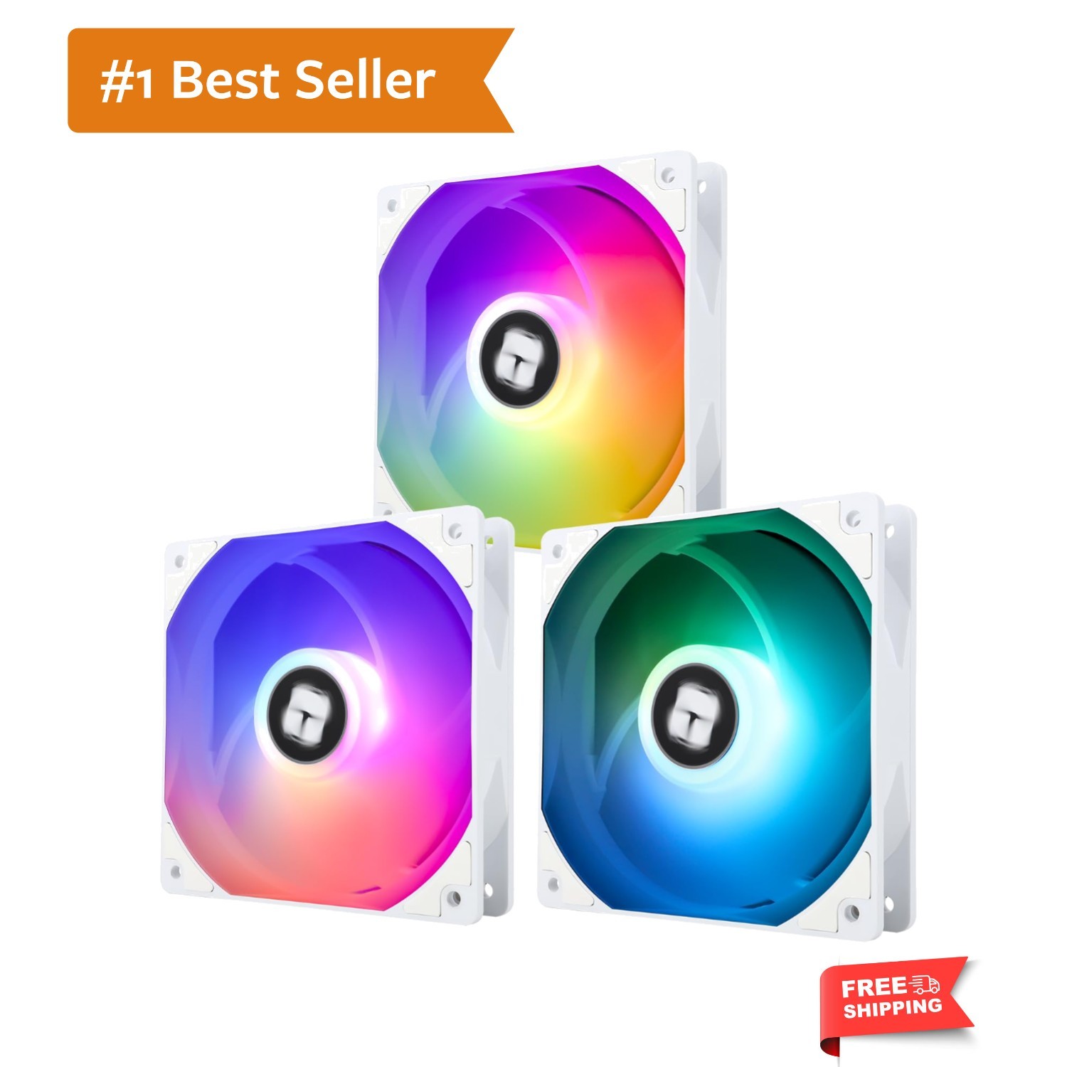 TL-C12CW-S X3 CPU Fan 120mm White ARGB Case Cooler, 4pin PWM Silent Computer ...