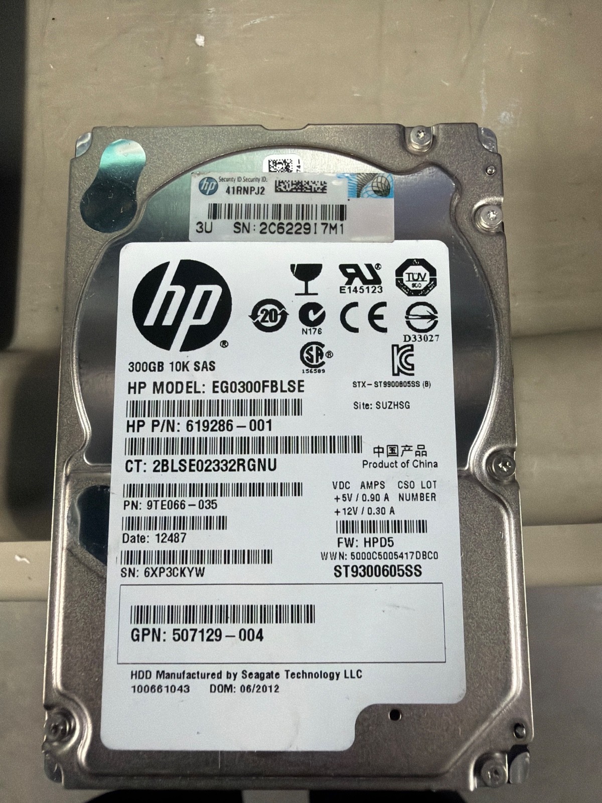 HP SEAGATE ST9300605SS 300GB 10K SAS HARD DRIVE 619286-001 EG0300FBLSE (306)