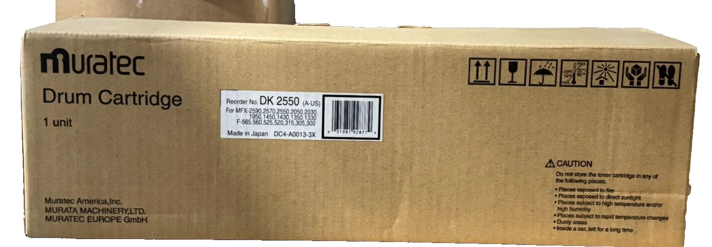 Muratec DK2550 Drum Cartridge MFX-2590 2570 2550 2050 2030 1950 Genuine Sealed