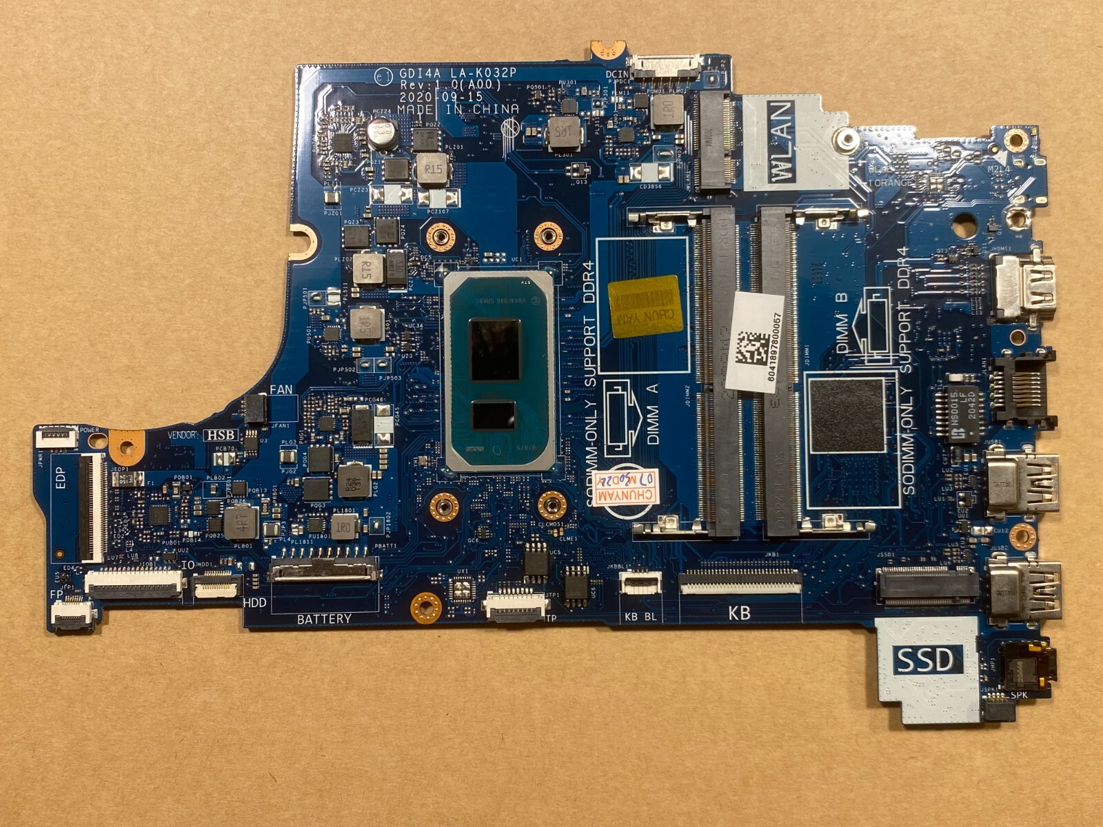 NEW Dell Inspiron 15 3501 Motherboard Intel i5-1135G7 RYXFP LA-K032P