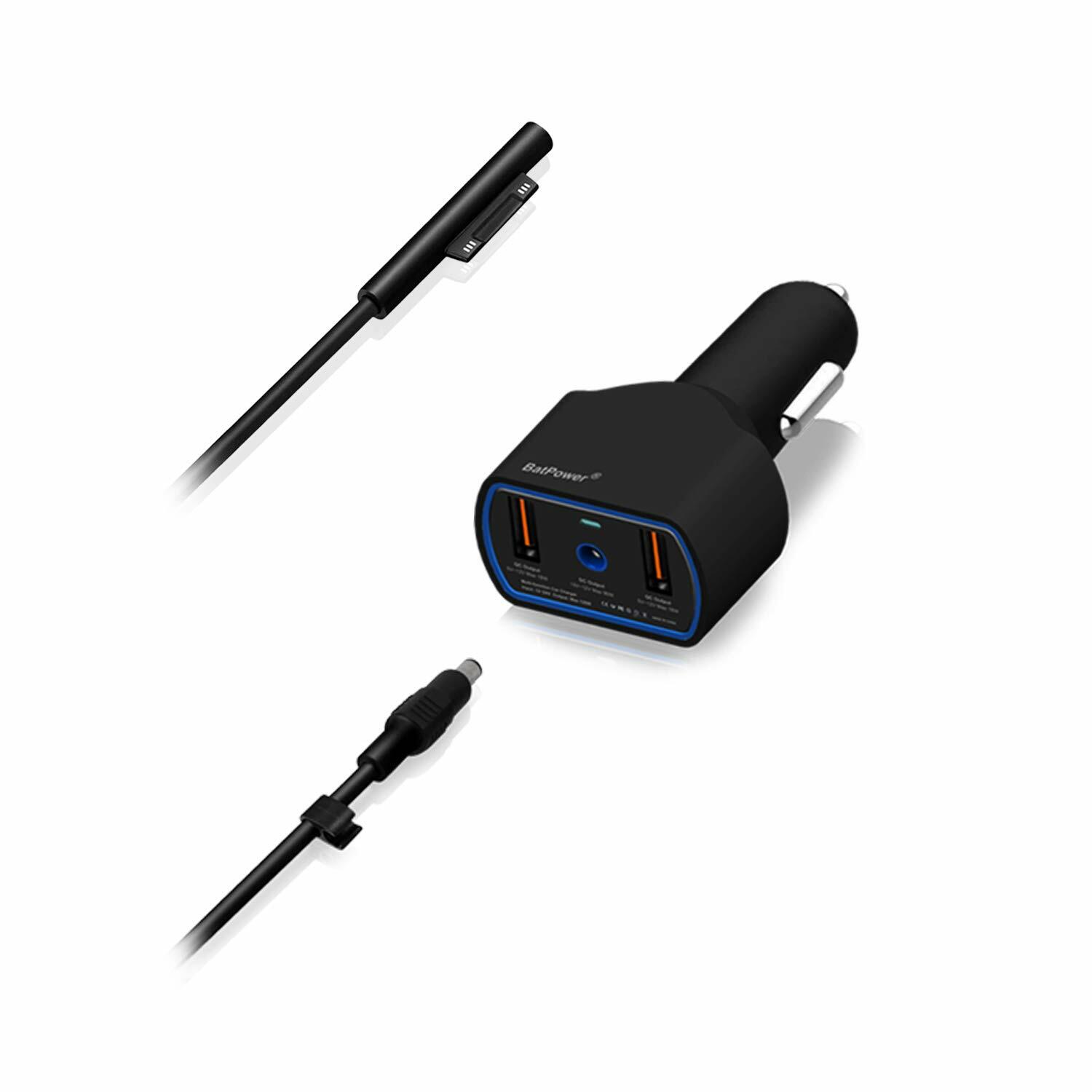BatPower Surface Book 2 140W 102W USB Car Power Cord Microsoft Car Charger