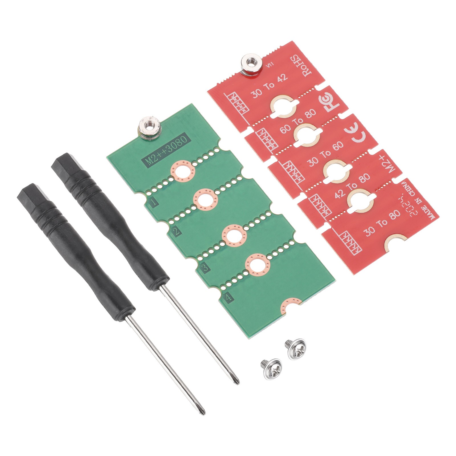 2Pcs M2+ M.2 NGFF/NVME Length Extend Adapter for PC Computer Case Red Green
