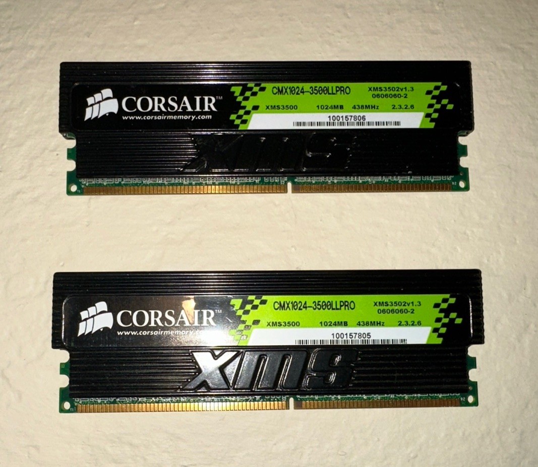 Corsair XMS3500 2x1GB DDR RAM CMX1024-3500LLPRO DDR1 Gaming Memory LEDs