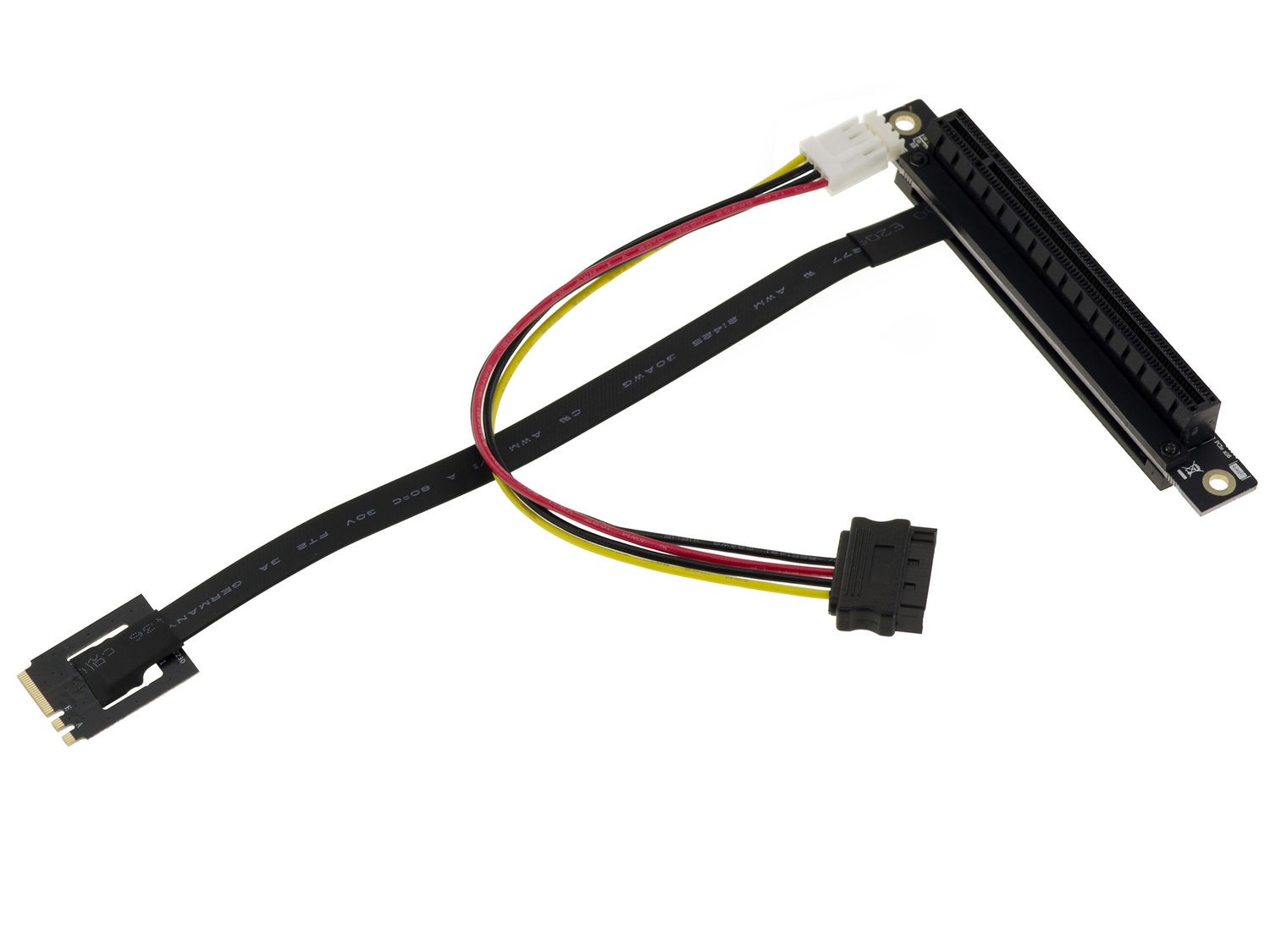 PCIe Gen 3.0 16x To M2 E A Key Riser Adapter - Cable Length 20Cm