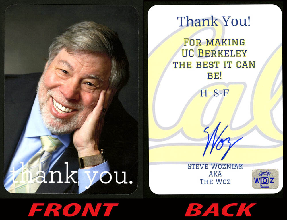 Steve Woz Wozniak SIGNED 5x7 Grad Card Cal Berkeley Speaker AUTOGRAPHED Apple