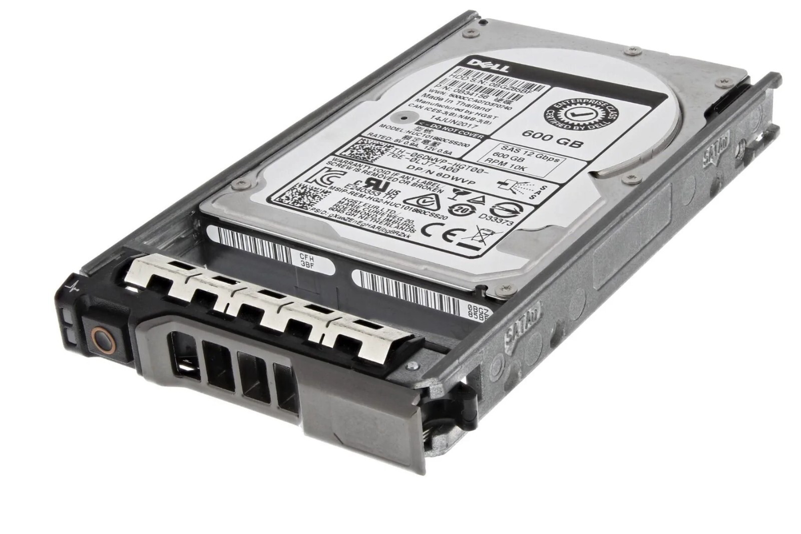 Dell 600GB 10K SAS 2.5" 12Gb/s HDD 6DWVP For Poweredge In 12th / 13th Gen Caddy