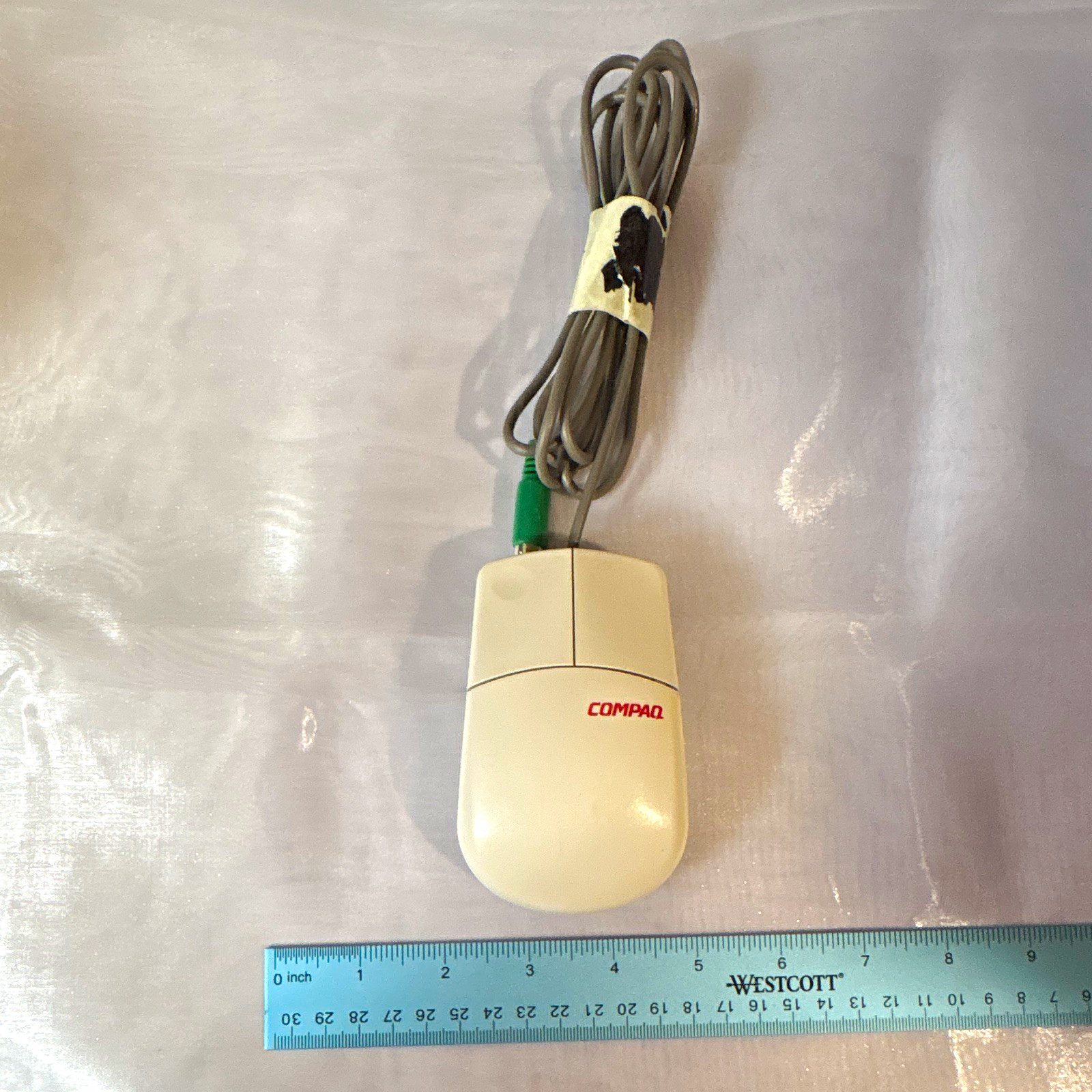Vintage Compaq MUS9J-N PS/2 Mechanical Ball Mouse 286231-001 Beige Untested