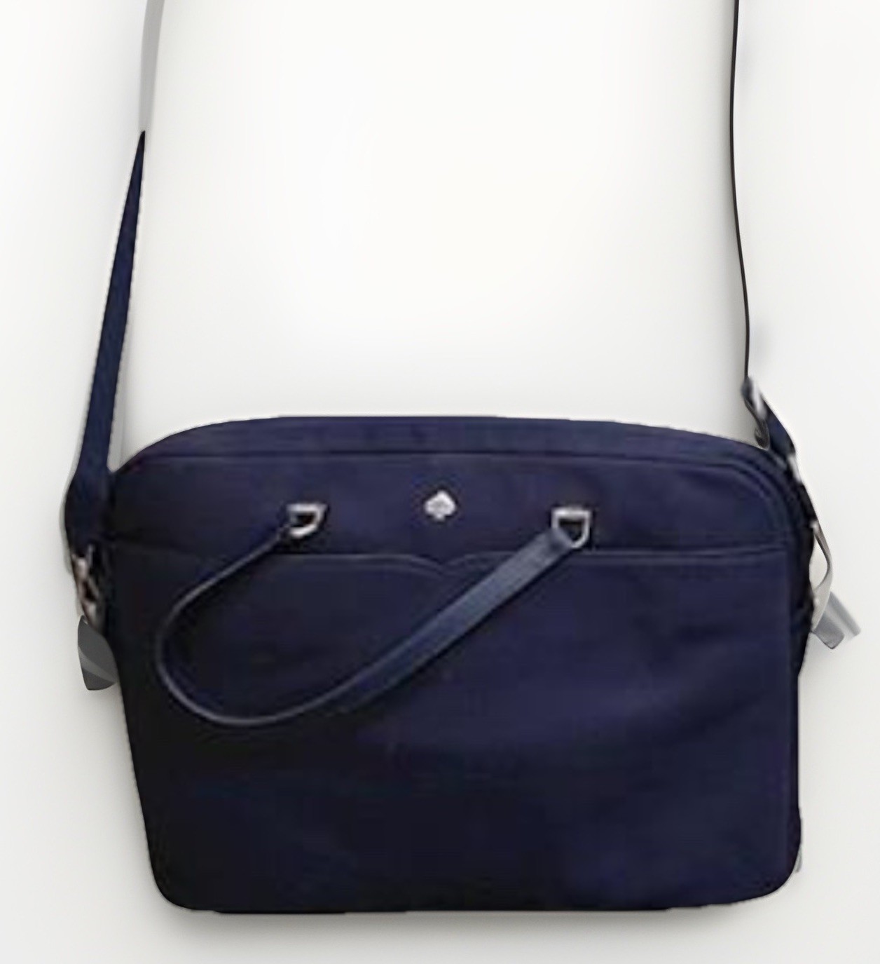 KATE SPADE Laptop Messenger Shoulder Bag Jae Navy Blue Nylon WKRU6618