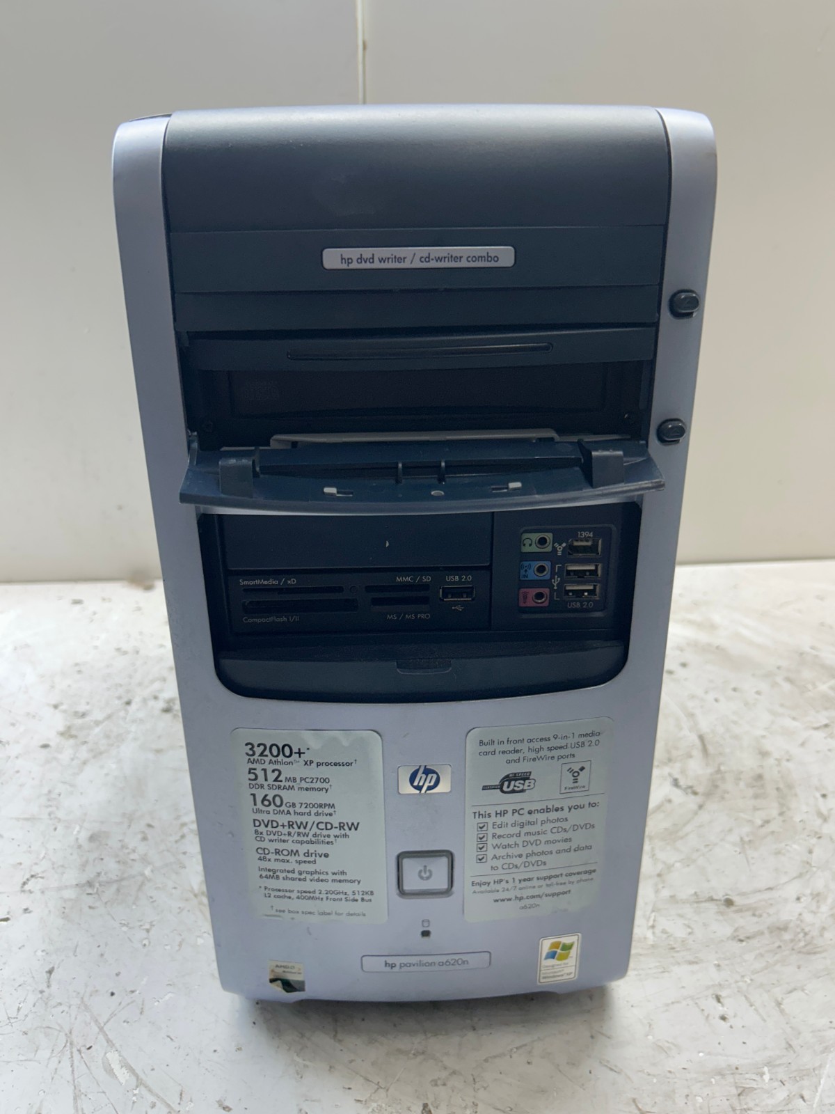 HP Pavilion a620n AMD Athlon XP 3200+ 2200MHz/400MHz 2GB NO HDD