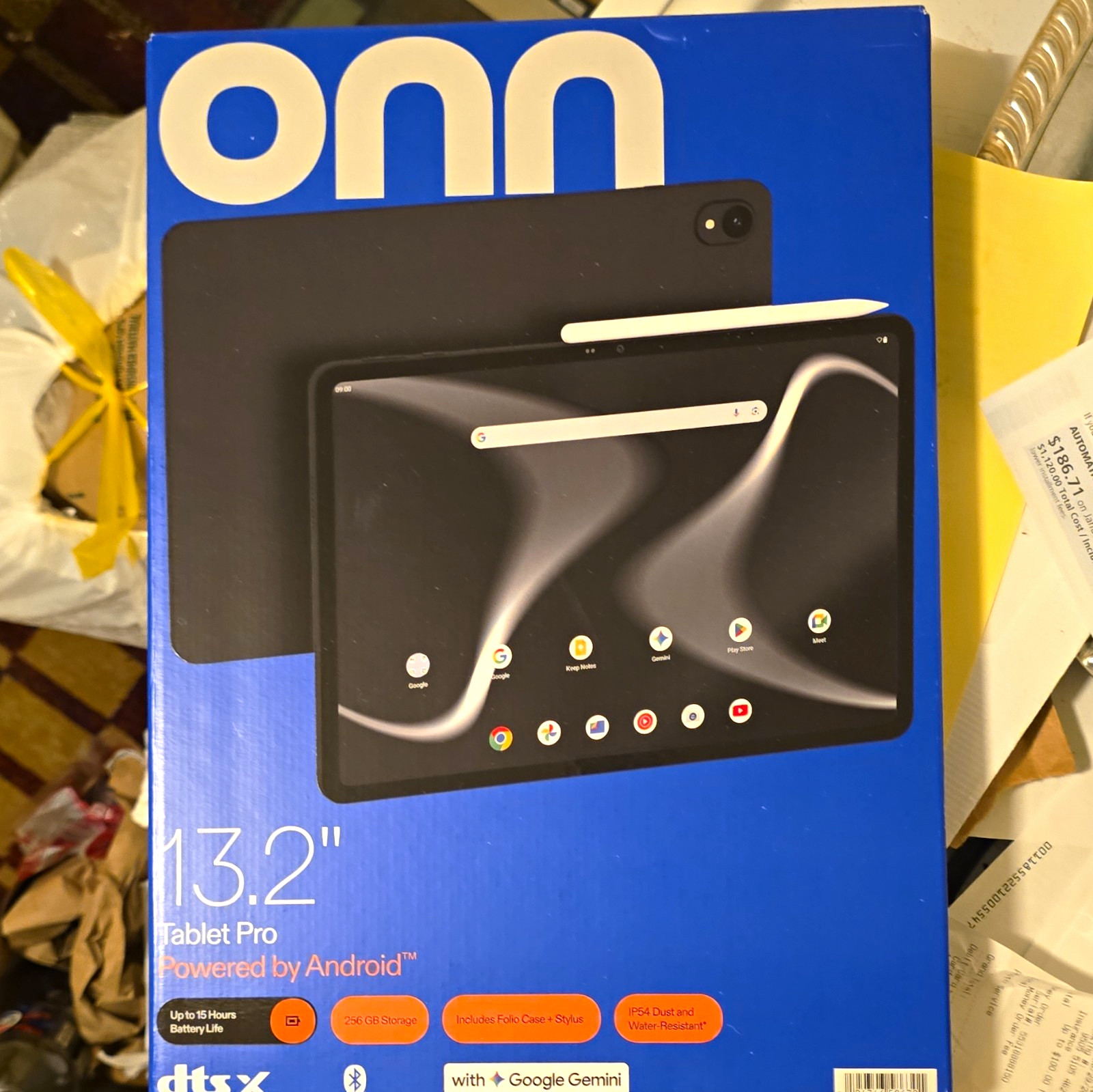 NEW onn. Tablet Pro 13.2in 256GB Black Android Wi-Fi Bluetooth Touchscreen