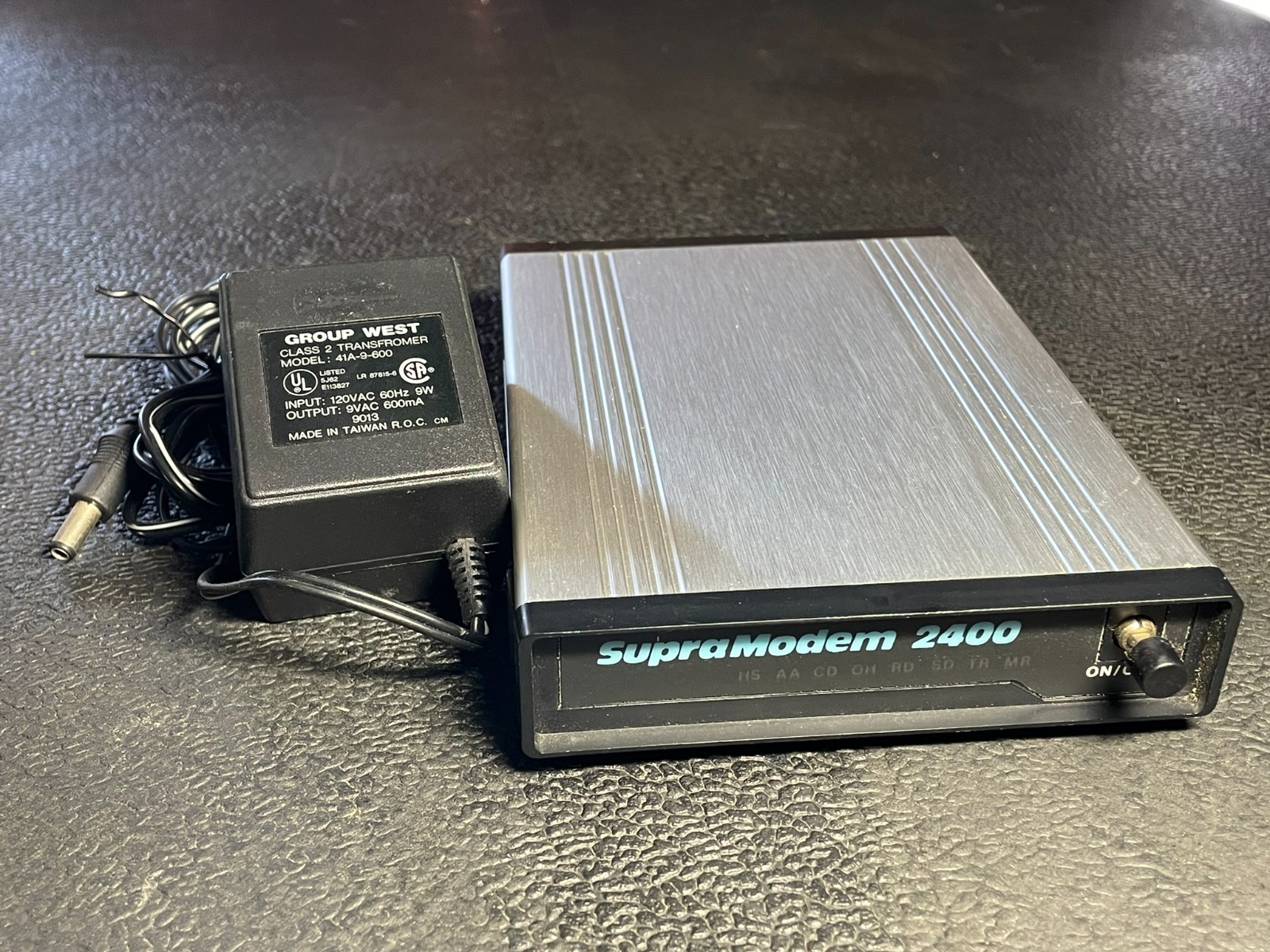 SupraModem 2400 Modem 50-2400-0 Vintage Supra with AC Adapter Power Supply