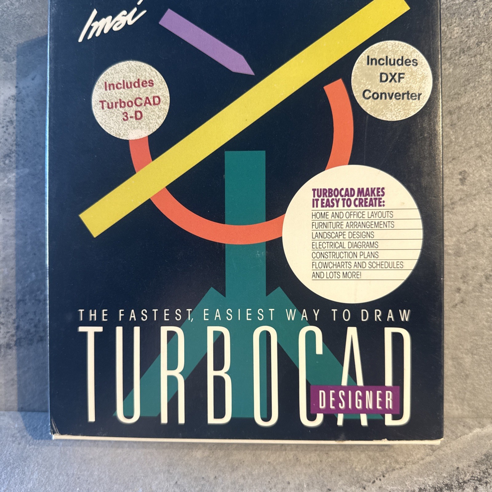 IMSI TurboCAD Designer DOS CAD Software Boxed Set w Floppy Disks