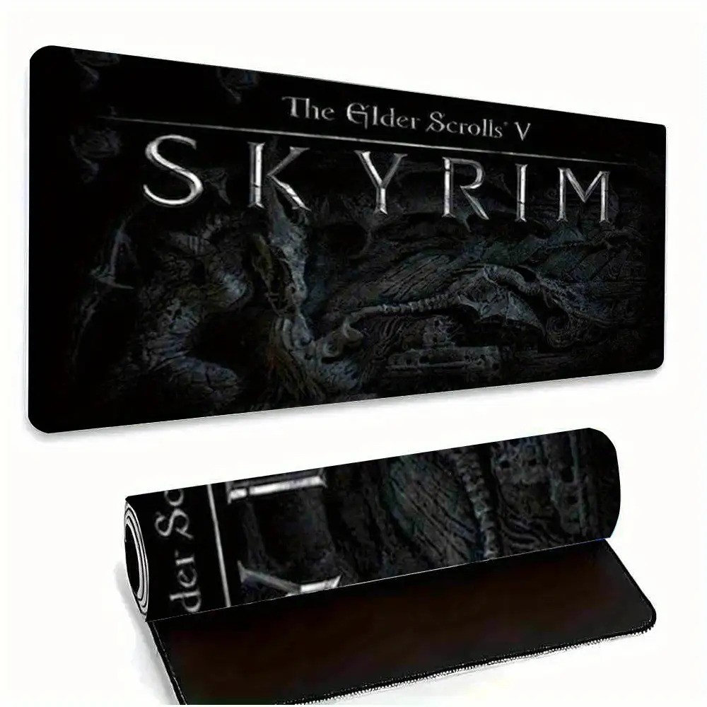 Large Skyrim Game Themed Gaming Mouse Pad, Made of Premium Micro Woven Fabric,