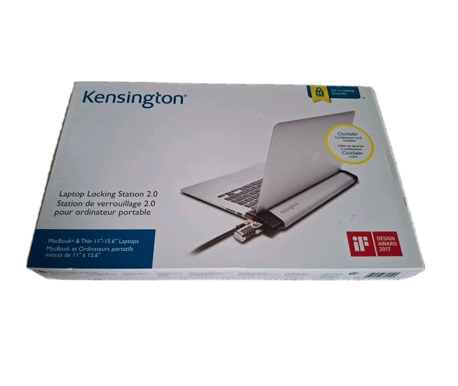 Kensington MacBook and Surface Laptop Locking Station 2.0 w/ Combo Lock Cable