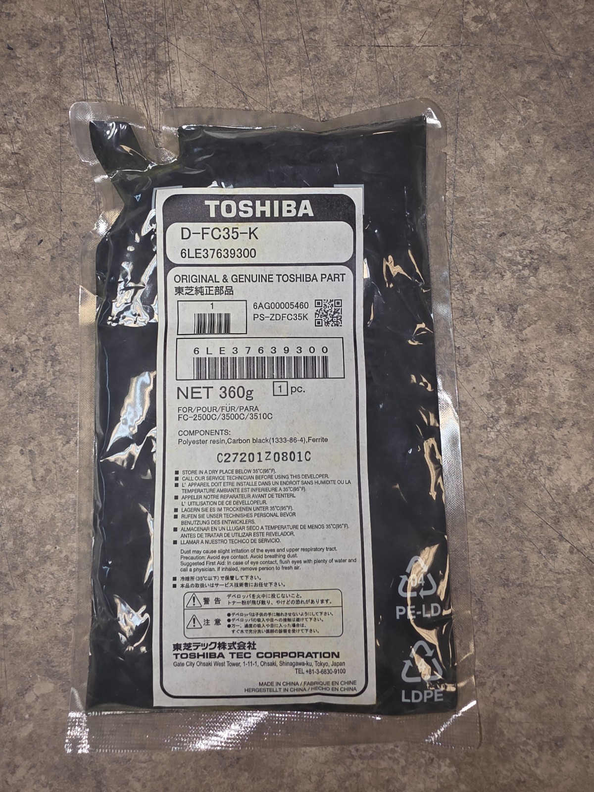 Toshiba D-FC35-K Developer Black for Toshiba e-Studio FC-2500c/3500c/3510c
