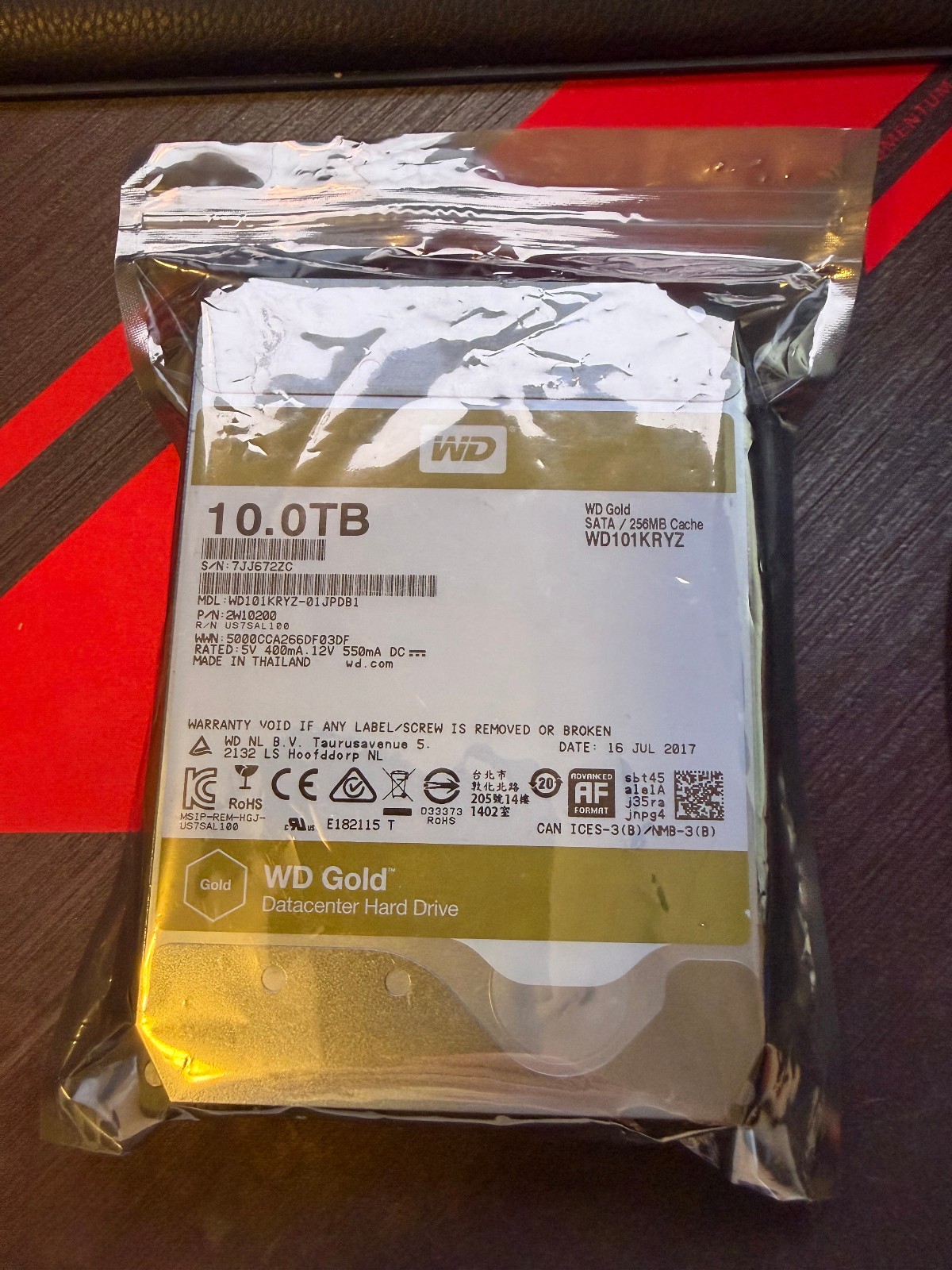 WD GOLD 10TB WD101KRYZ 3.5" 7.2K 256MB cache SATA HDD