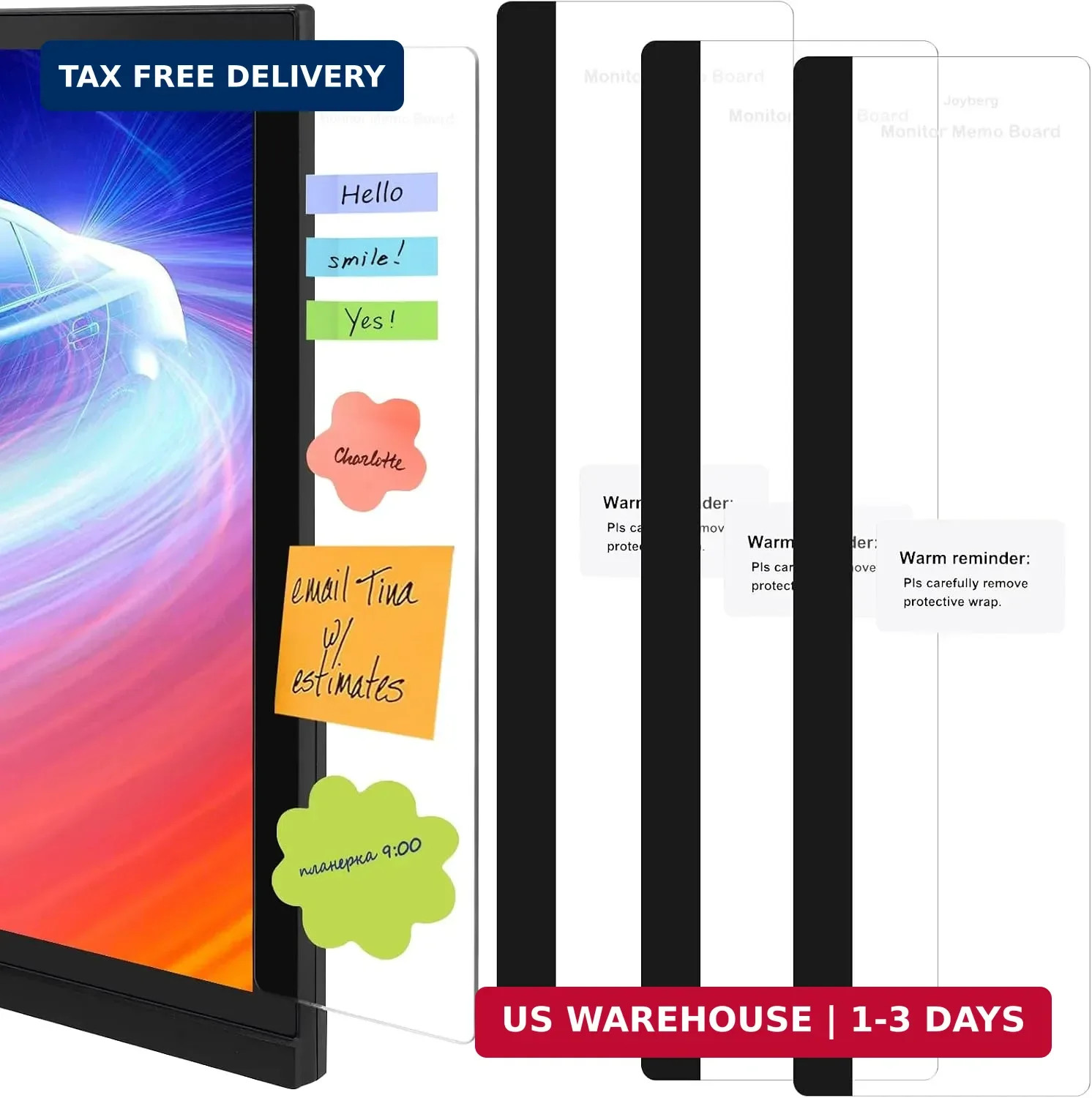 3PCS Monitor Memo Board, Memo Board for Computer Monitor, Monitor Memo Board Com