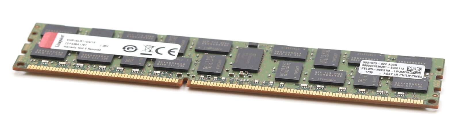 Kingston 16GB 2RX4 PC3L-12800R ECC REG Sever Memory KVR16LR11D4/16 Tested