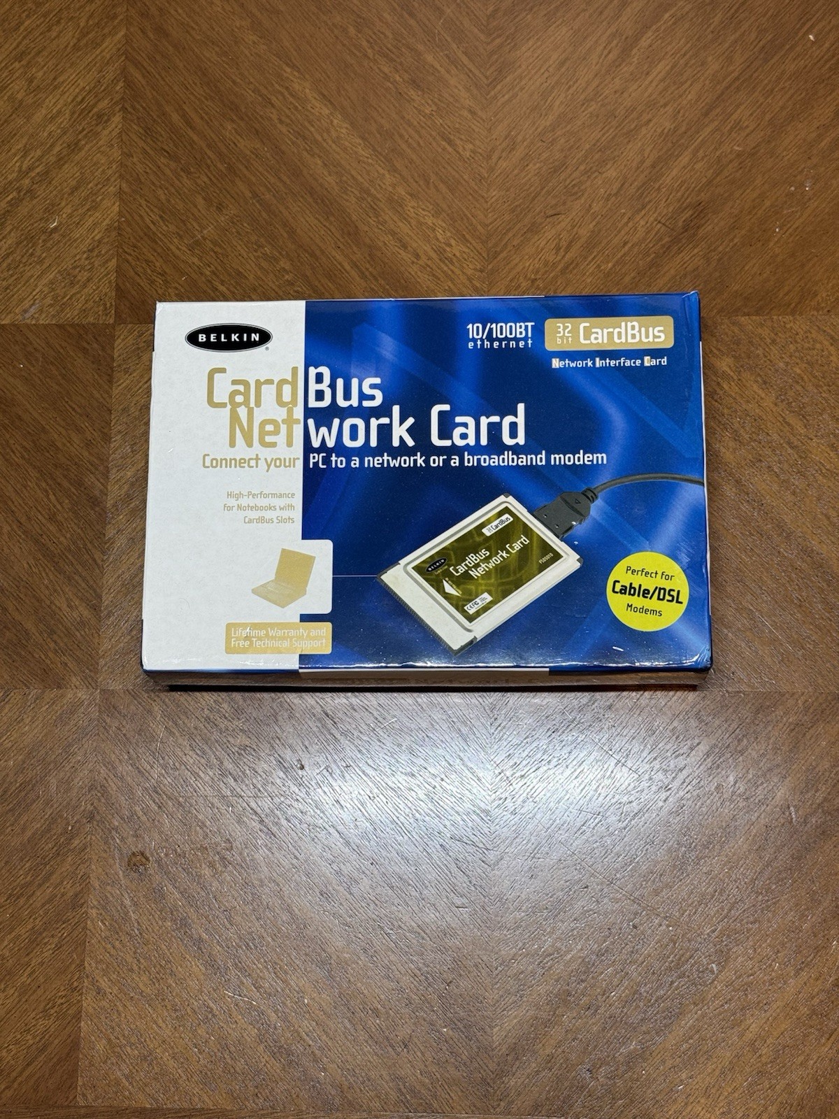 Belkin laptop card slot CardBus Ethernet Network Card with box manual F5D5010