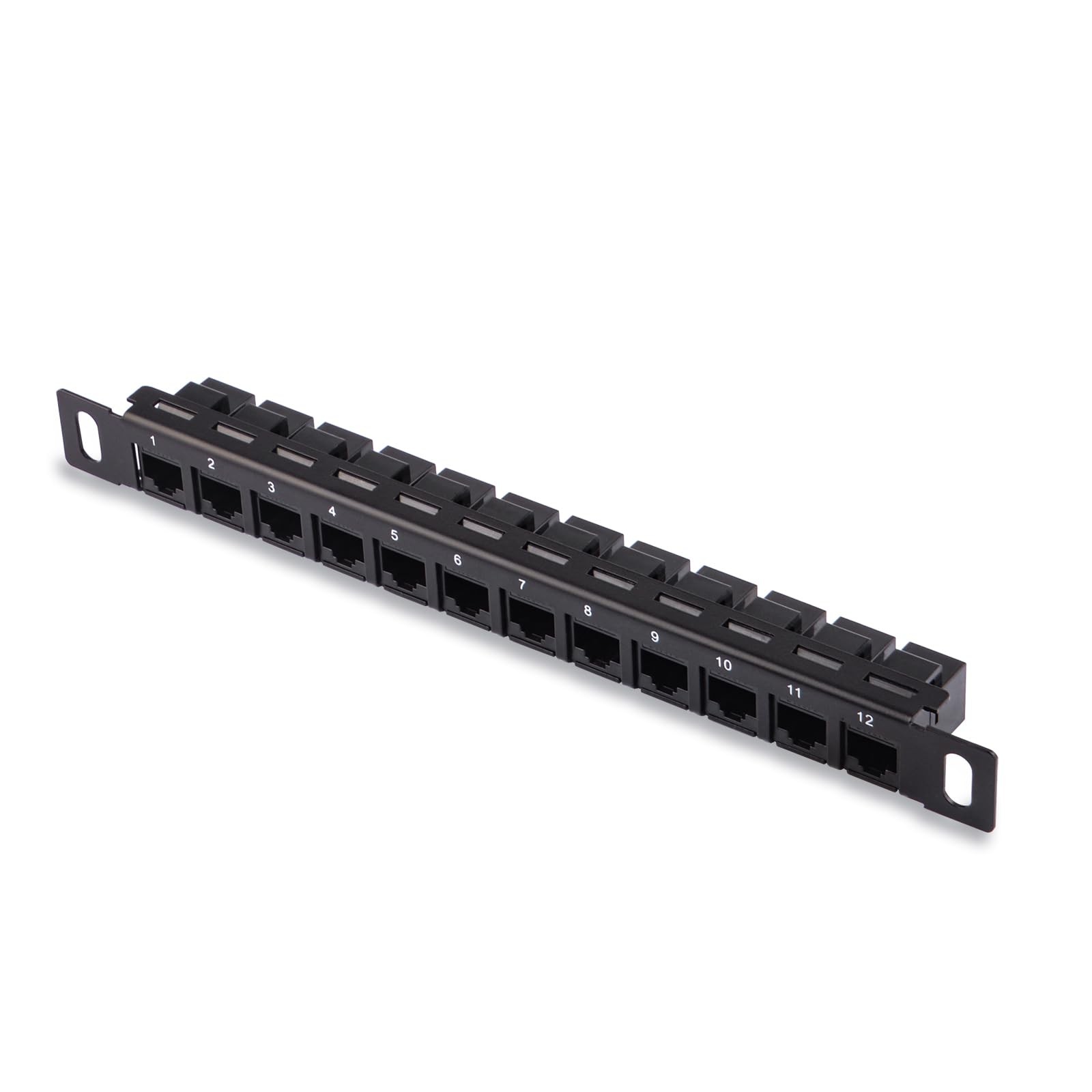 GeeekPi 12 Port Patch Panel, 10inch 0.5U CAT6 0.875" H x 19" W x 12" D, Black 