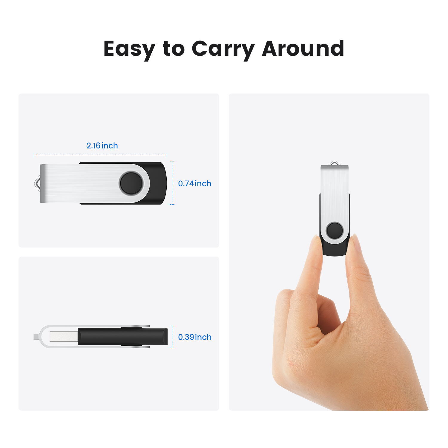 Wholesale USB 3.0 16GB Metal Swivel Style Flash Drive 1/10/100pcs Memory Stick