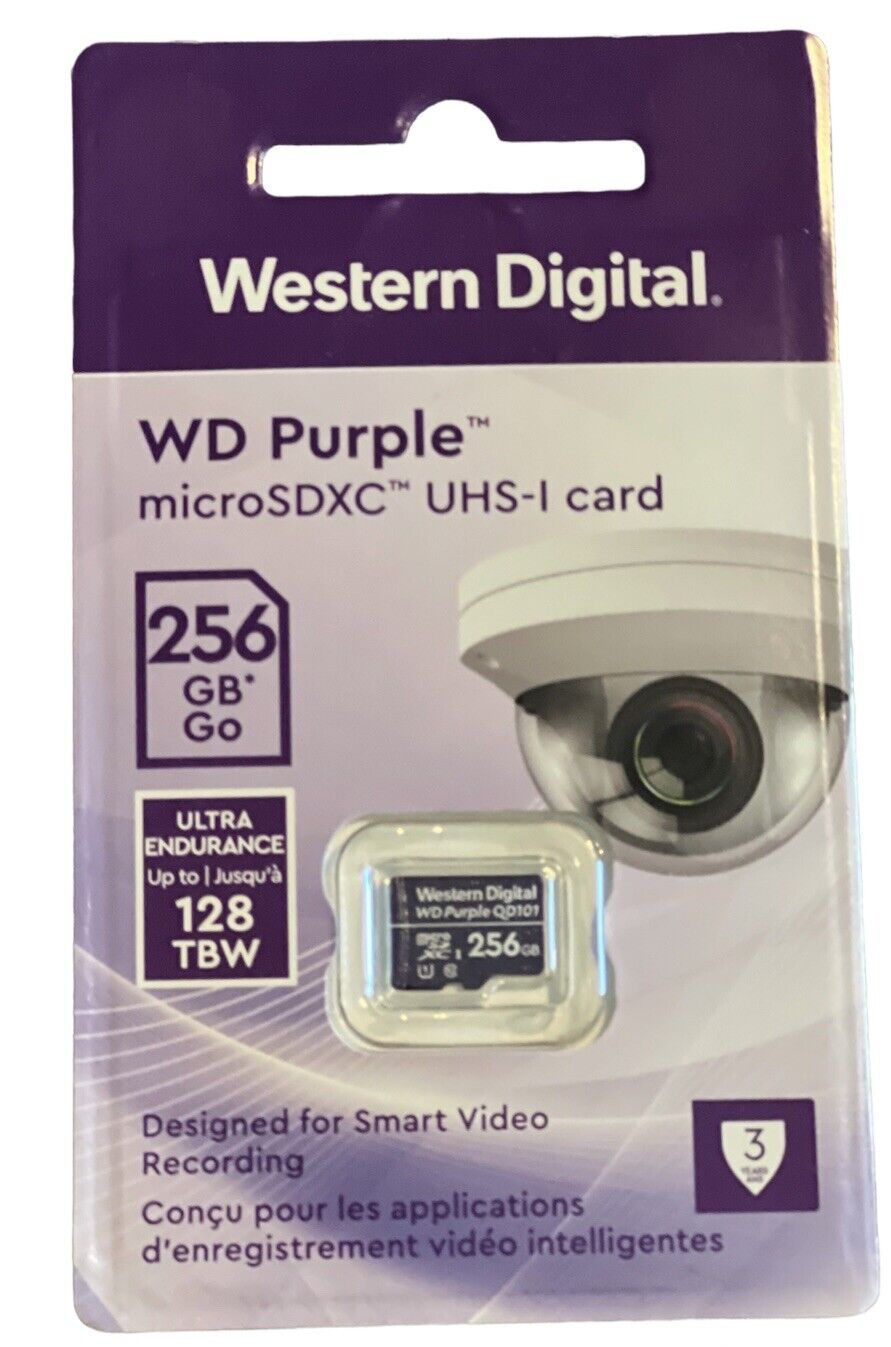 Western Digital WD Purple microSDXC UHS-I card 256 GB Ultra Endurance.