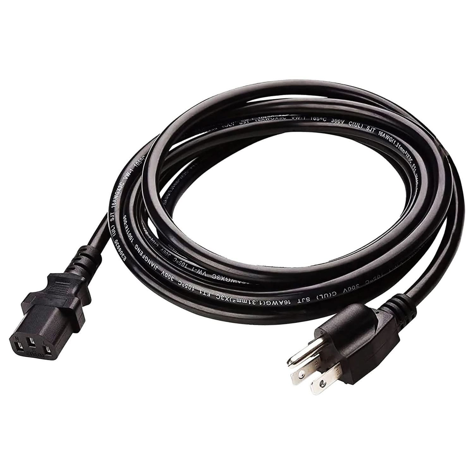 6 Ft AC Power Cord 3 Prong Extension 16AWG 125V 13A US Plug Adapter