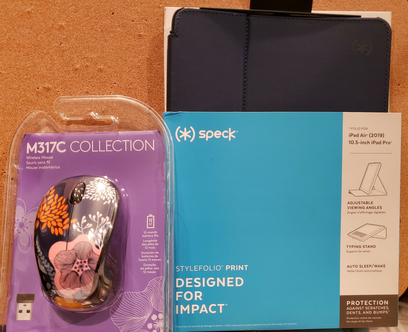 Combo Set Logitech M317C Collection Wireless Mouse & Speck Stylefolio Print Case