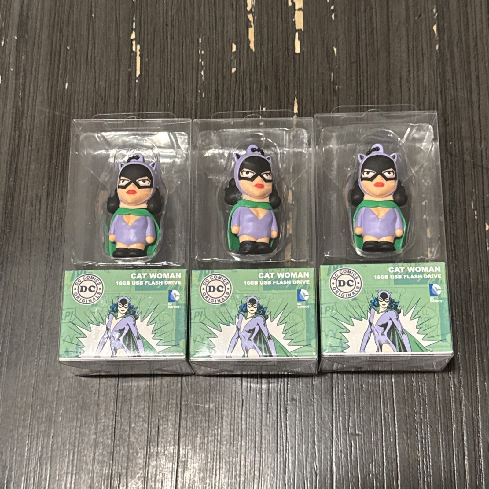 Lot Of 3 Tribe 16GB USB Flash Drive Cat Women Dc