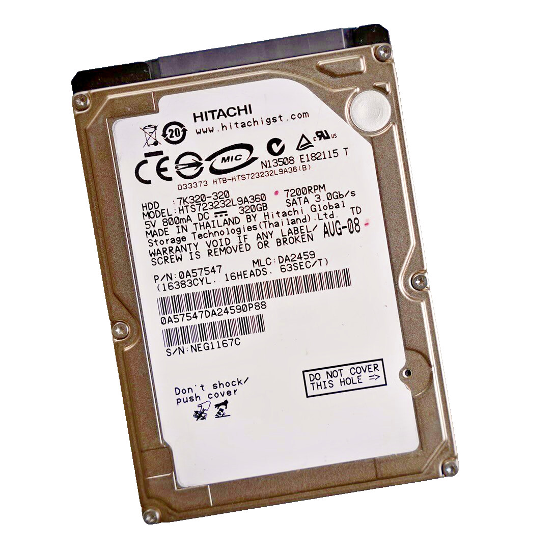 Hitachi Travelstar Z7K320 320GB 7200RPM 2.5” HDD – Vintage Tech For Parts