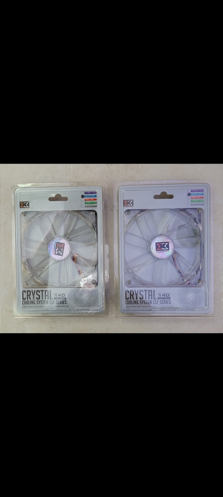 Lot of 2 Xigmatek Crystal Cooling System CLF Series Fan CLF-F1451 140