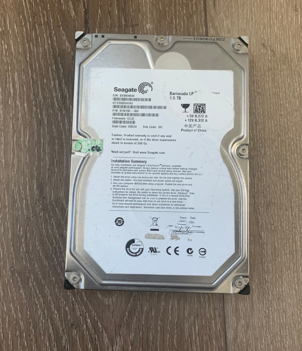 Seagate Barracuda ST31500541AS 1.5TB SATA Desktop Hard Drive 9TN15R-300 | Works