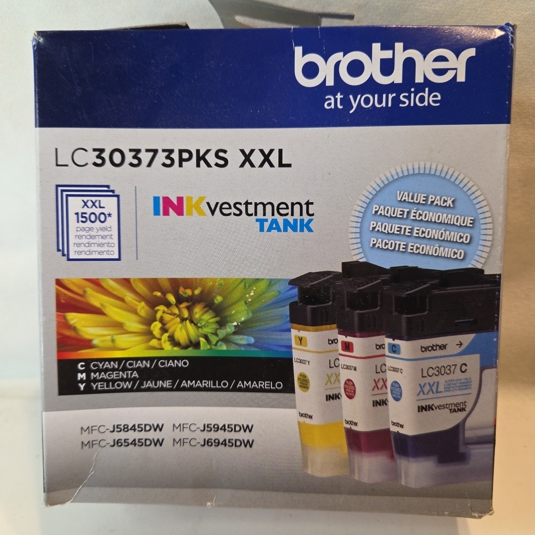 NEW GENUINE - BROTHER LC30373PKS XXL COLOR INK CARTRIDGES LC3037 - 07/2027