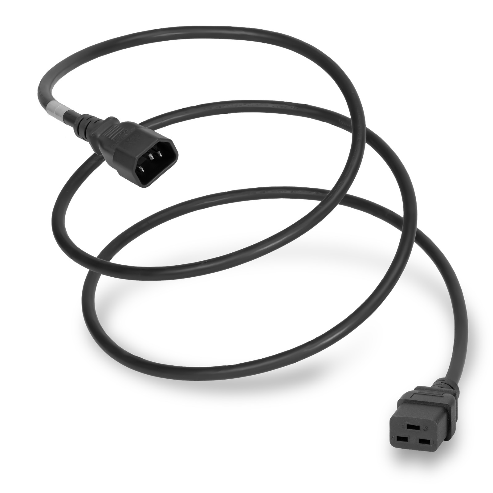 15 Pack of C14 to C19 15A 250V 14AWG SJT Power Cord - Black - 5ft